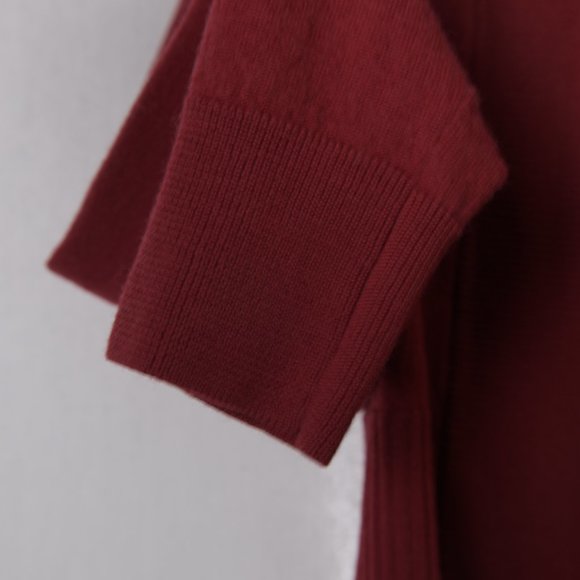 Talbots Red Merino Wool Open Front Cardigan - Picture 3 of 6